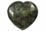 Flashy Polished Labradorite Heart - Madagascar #126673-1